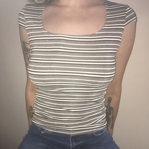 Black and White striped shirt. Tight & stretchy.
